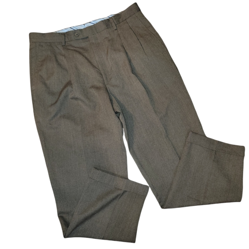 Louis Raphael Men's Luxe 100% Wool Pleated Dress Pants sz 36 x 30